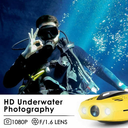 HD 1080P underwater camera, f/1.6 lens, waterproof RC boat with GPS and tilt-lock for stable, high-quality aquatic imaging.