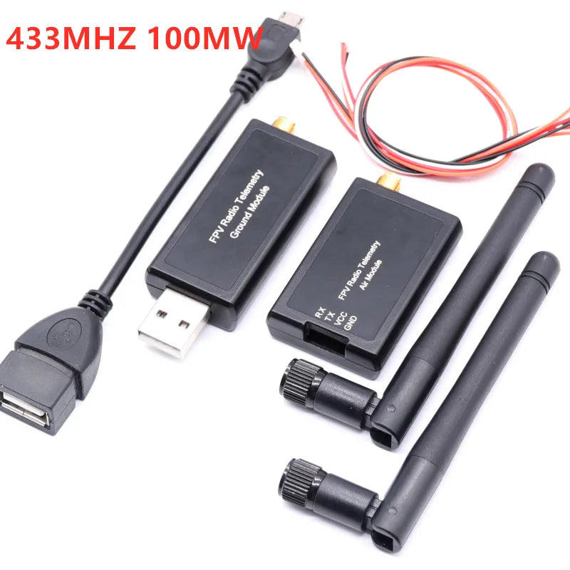 3DR Radio V5 Telemetry - 433Mhz 915Mhz 100MW/500MW Air and Ground Data Transmit Module with OTG cables for APM 2.8 /Pixhawk 2.4.8 32 3DR Radio V5 Telemetry, Wifi Telemetry can be used for PIXHAWK or APM flight
