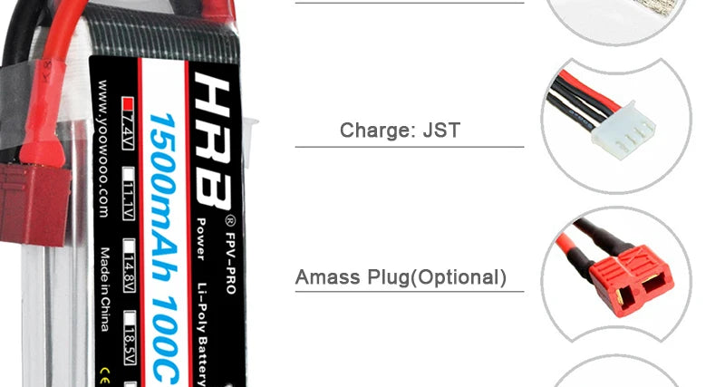 HRB 2S 3S 4S 5S 6S lipo Battery 1500mah 7.4V 11.1V 14.8V 18.5V 22.2V Lipo Battery 65C For RC Car UAV Drone Truck Truggy Airplane FPV Drone 10 lipo Battery 1500mah 7.4V 11.1V 14.8V 18.5V