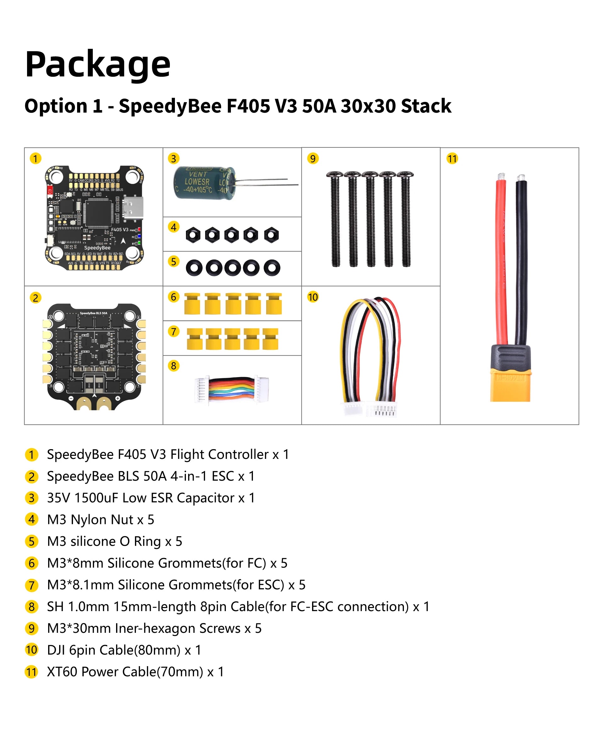 SpeedyBee F405 V3 BLS 50A 30x30 FC&ESC Stack, Designed for receiver and GPS module even when the FC is powered through the USB port