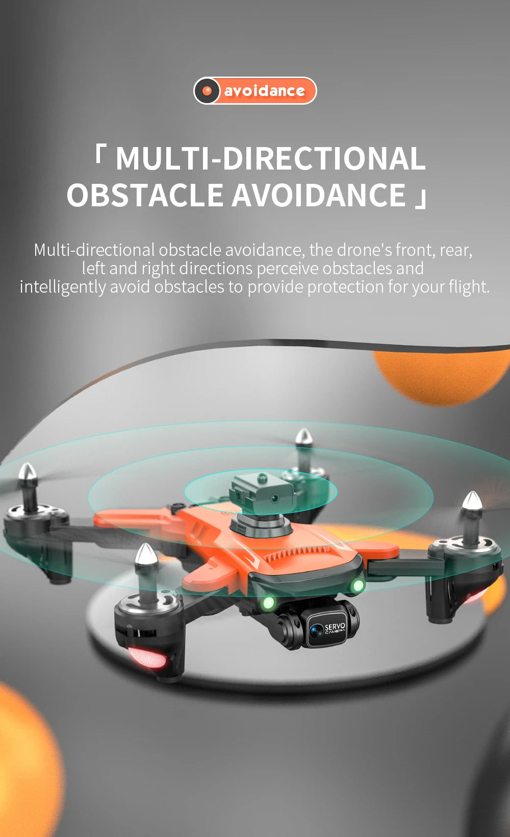 XS011 Drone - 4K RC Profesional HD Camera with Obstacle Avoidance Brushless Foldable Quadcopter Remote Helicopter Kids Toys 25 XS011 Drone, drone's front, rear; left and right directions perceive obstacles
