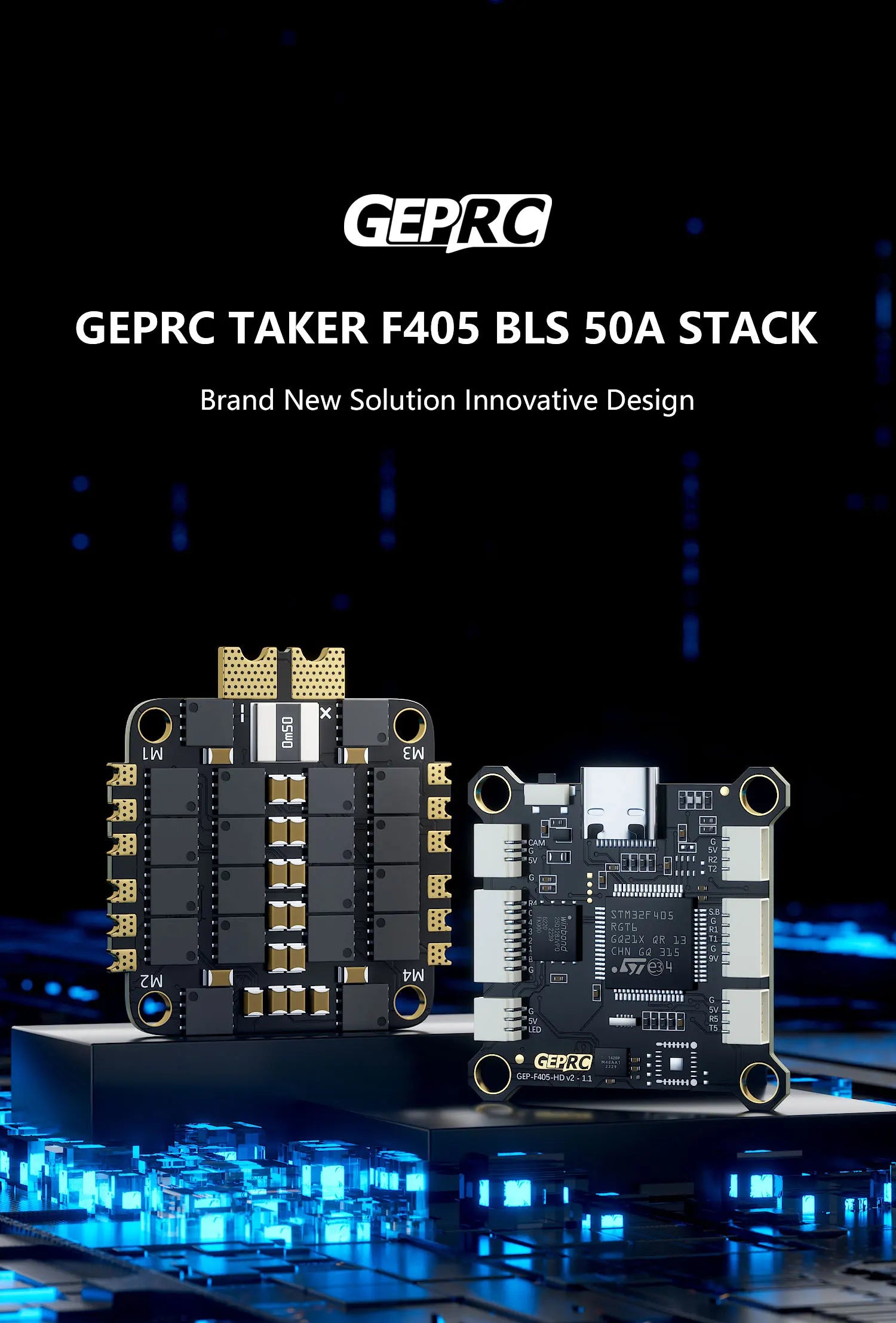 GEPRC TAKER F405 BLS 50A Stack, upgrade the type-C USB connector, which greatly improves the service life of the socket 
