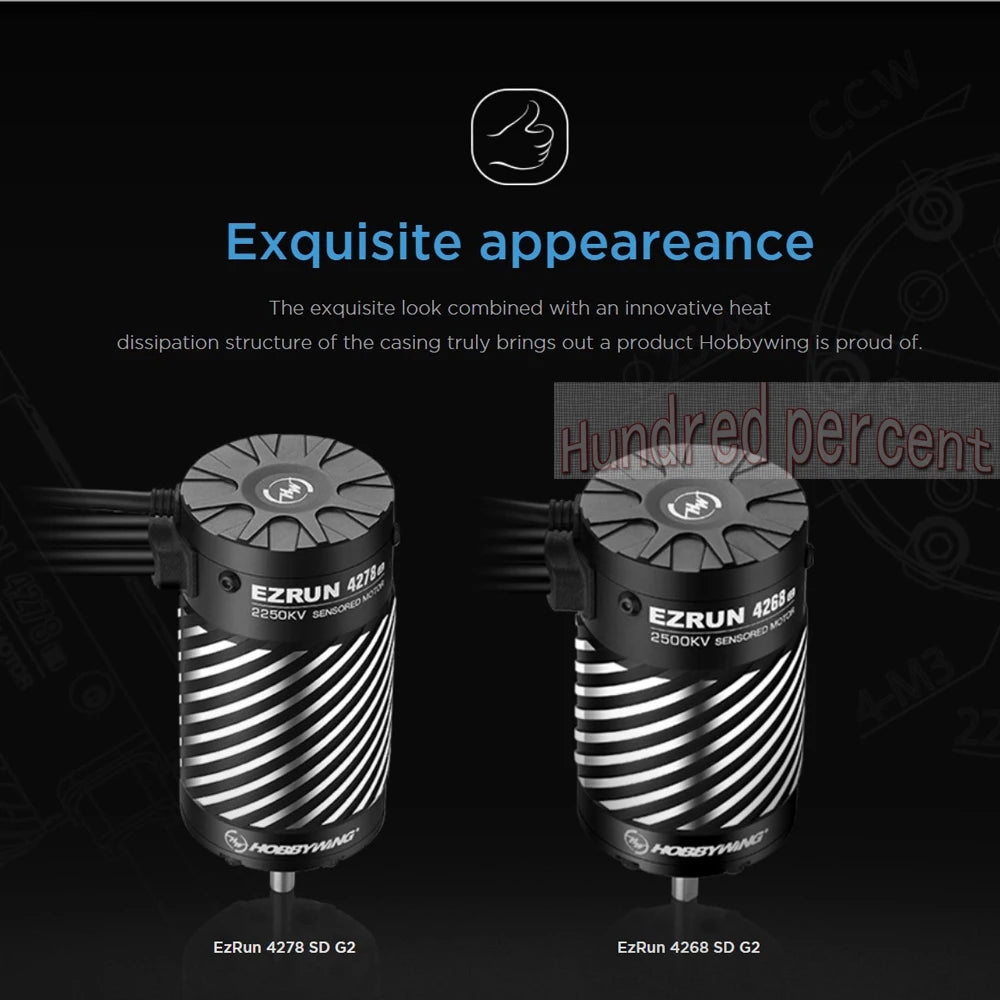 Hobbywing EZRUN MAX8 G2 3-6S Brushless Sensored 4278SD 2250KV/4268SD 3-4S 2500KV 2250kv Motor For 1/8 1/10 Truck Car 12 Hobbywing is proud of Hundrer per cent EZRUN 2250kV