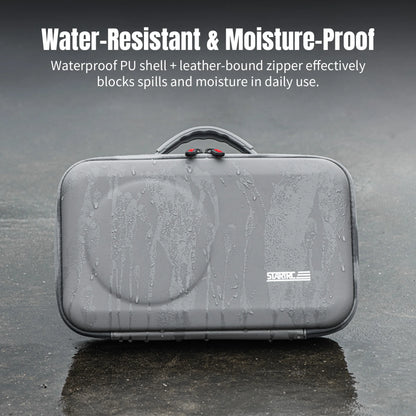 STARTRC Camera Shoulder Bag, Water-resistant PU case with leather-bound zipper, gray, STARTRC brand.