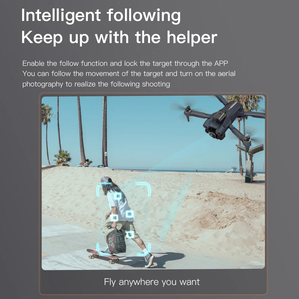 A9 PRO Drone - 2.4G WIFI FPV With 4K HD Camera 20min Flight Time Brushless Foldable ProfessionalRC Drone Quadcopter Toy 33 A9 PRO Drone, intelligent following keep up with the helper enable the follow function and lock