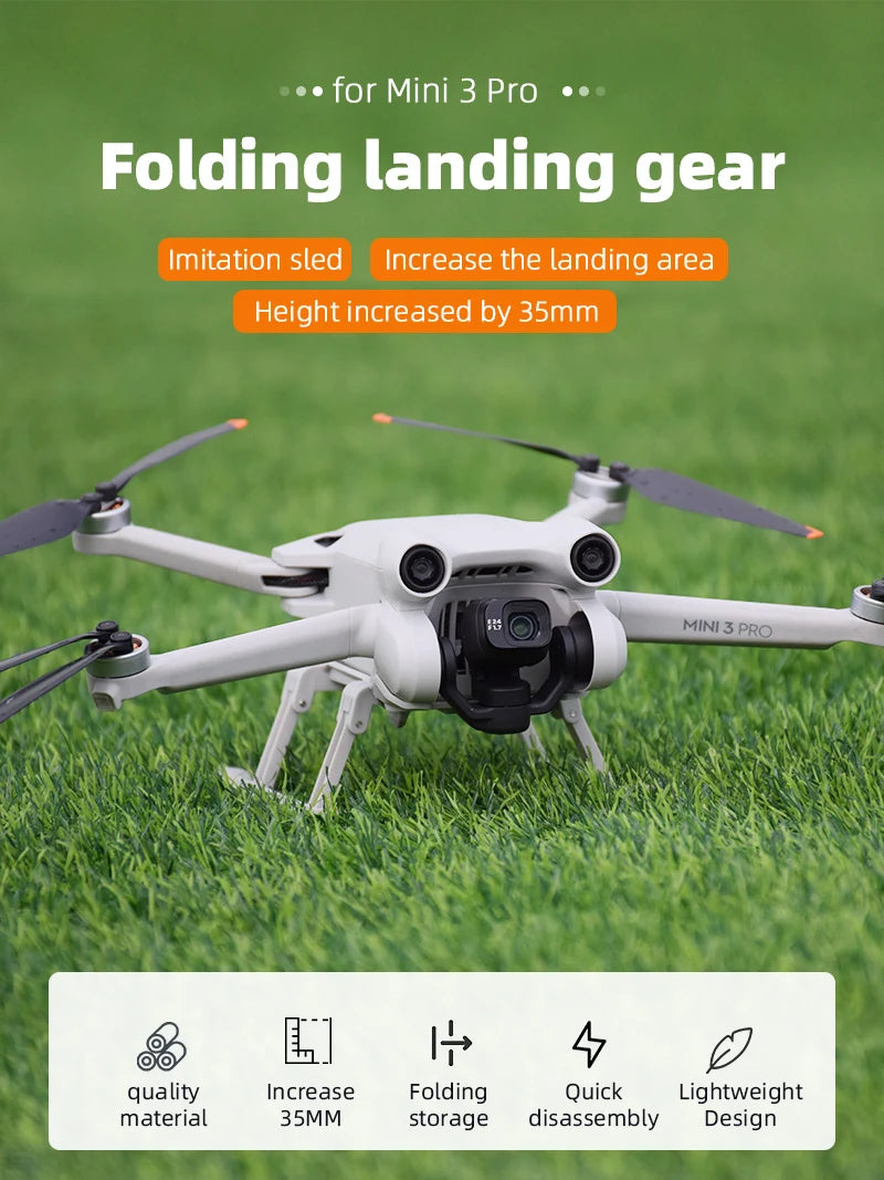 Landing Gear for DJI Mini 3 PRO Drone, Mini 3 Pro folding landing gear Imitation sled Height increased by 35mm MINI 3