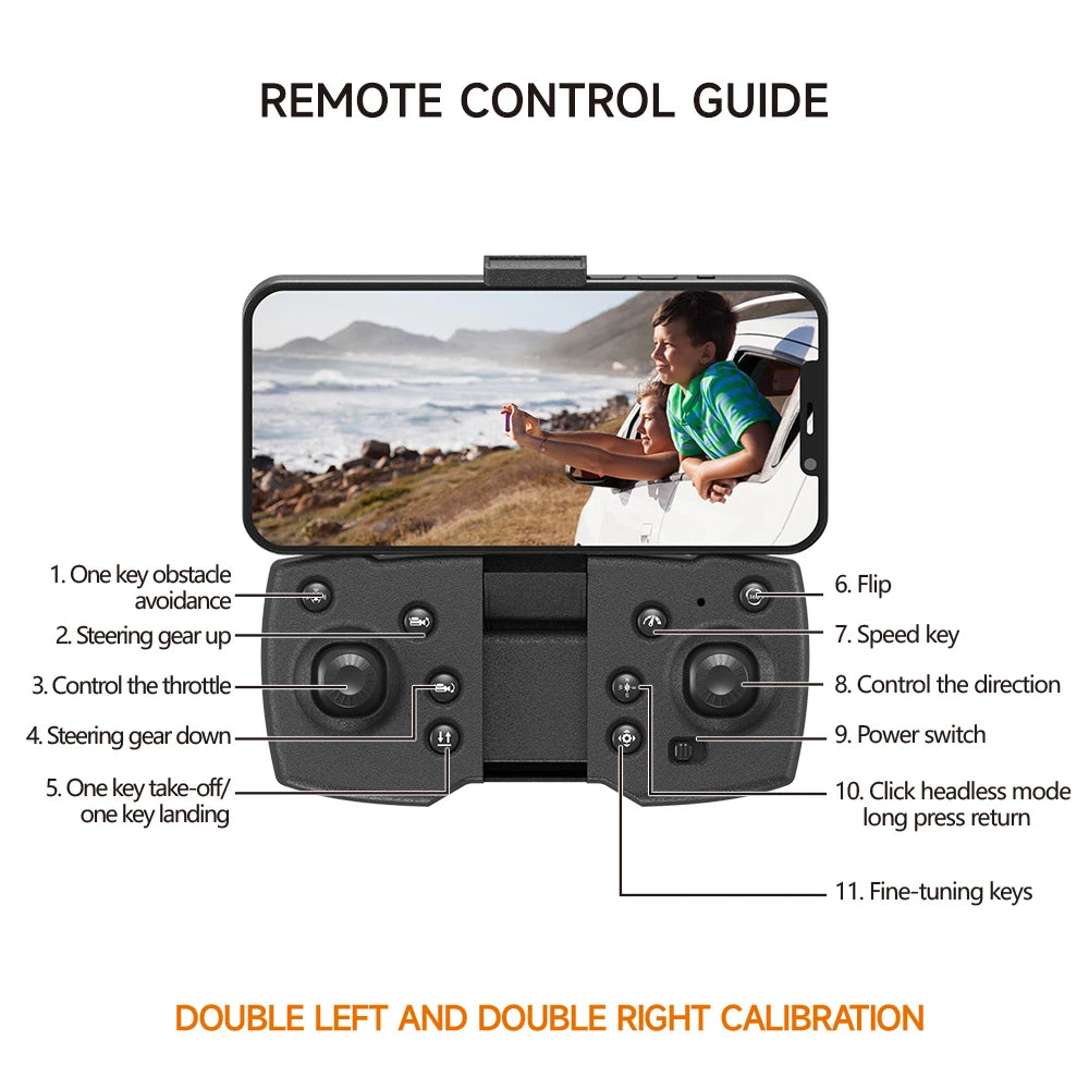 QJ F184 Drone - 4K Dual Camera WiFi FPV One Button Obstacle Avoidance Smart Follow 360° Quadcopter RC Helicopter Toy Gifts 31 QJ F184 Drone, one obstade 6. flip avoidance 2 steering gearup 7.