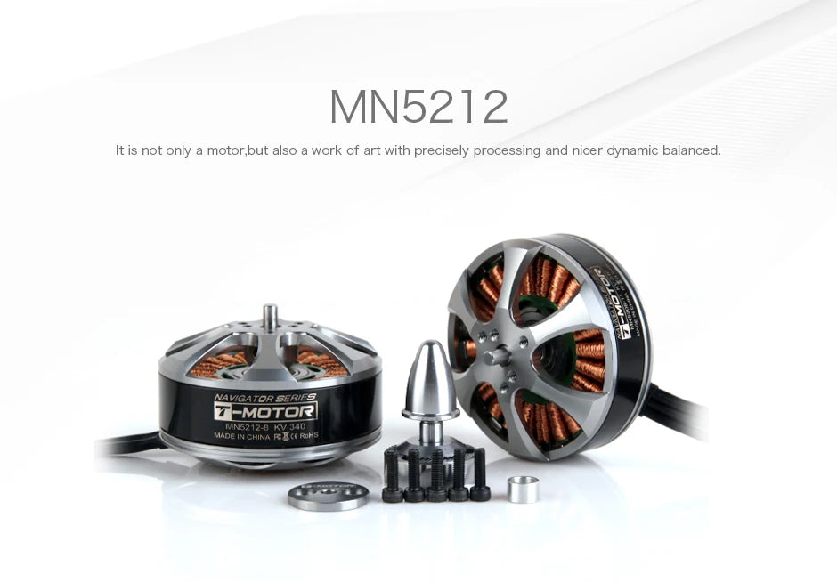 T-MOTOR MN5212 KV340 KV420 Motor - Max Thrust 4.4KG HighQuality Brushless Motor For UAV Drones Quadcopters Helicopter Hexacopter 8 T-MOTOR, MN5212 It is not only motor,but also work of art with precisely processing and