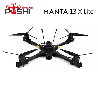 PUSHI Manta 13 X Lite 13 inch FPV BNF - 6KG Heavy Payload 10KM Long Range 6S F722 ESC Motor Link HD DJI O3 Camera RC Quadcopter