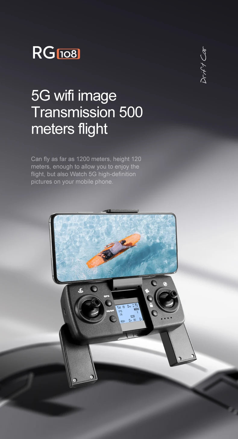 RG108 /RG108 Pro GPS Drone, 5G wifi image transmission 500 meters flight Can fly as far as 1200 meters; height 120