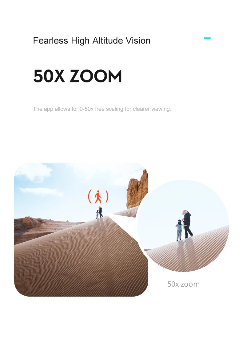 S8S Drone, Fearless High Altitude Vision 50X ZOOM The app allows for 0-S0