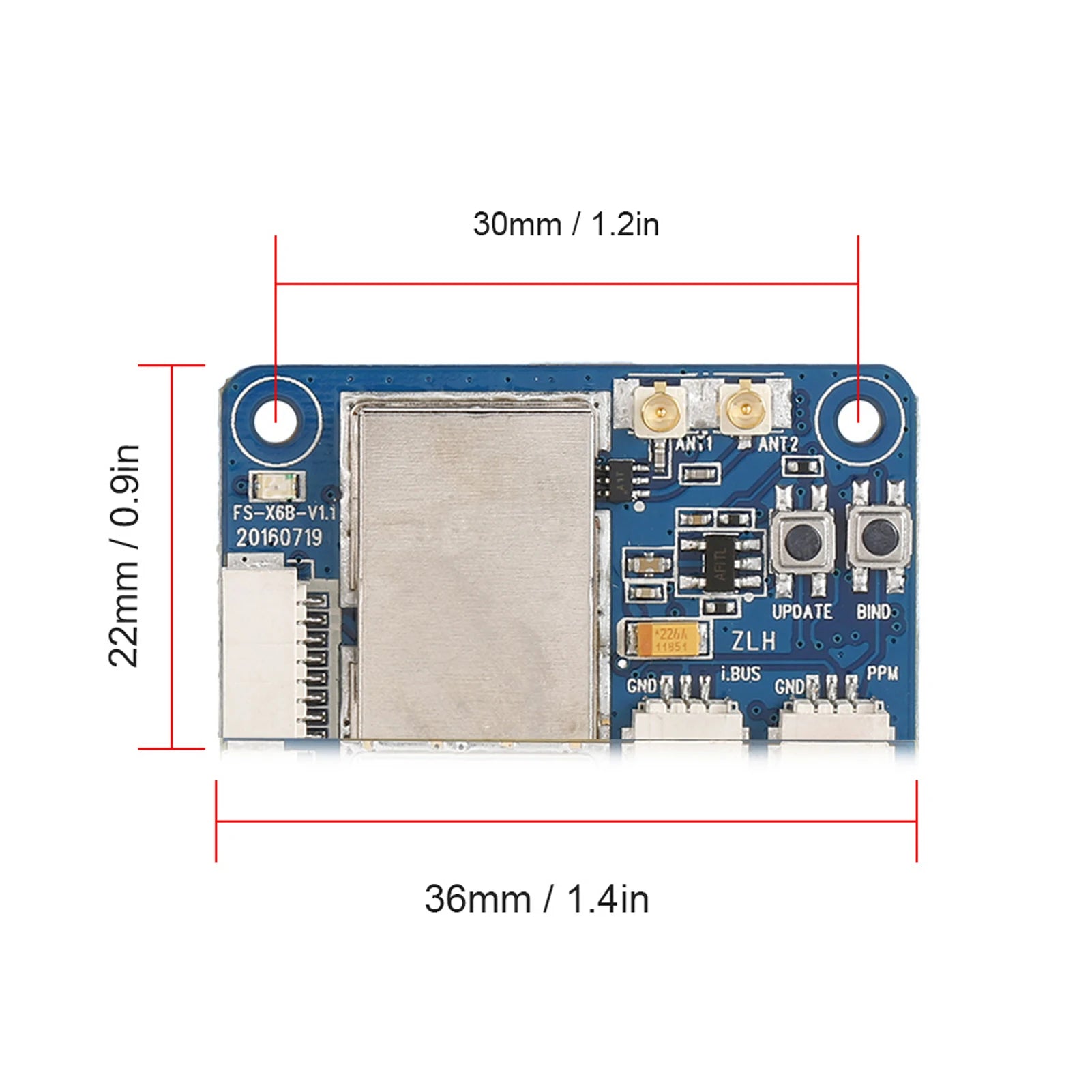 FlySky FS-X6B 2.4G 6CH Receiver - 6CH PWM 8CH PPM 18CH I.BUS Receiver for FPV Racing Drone FS-i10 FS-i8 FS-I6X FS-i4 FS-i6 FS-i6S Transmitter 15 FlySky FS-X6B 2.4G 6CH Receiver, FlySky FS-X6B Receiver 2 * Antenna 4 *