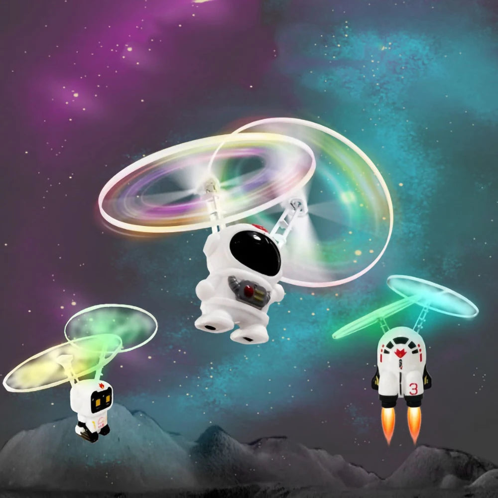 Mini Astronaut Drone with Lights - Aircraft Suspended Induction Spaceship Robot Helicopter Toy Gift for Kids 12 astronaut drone with lights features : indoor/outdoor video capture resolution