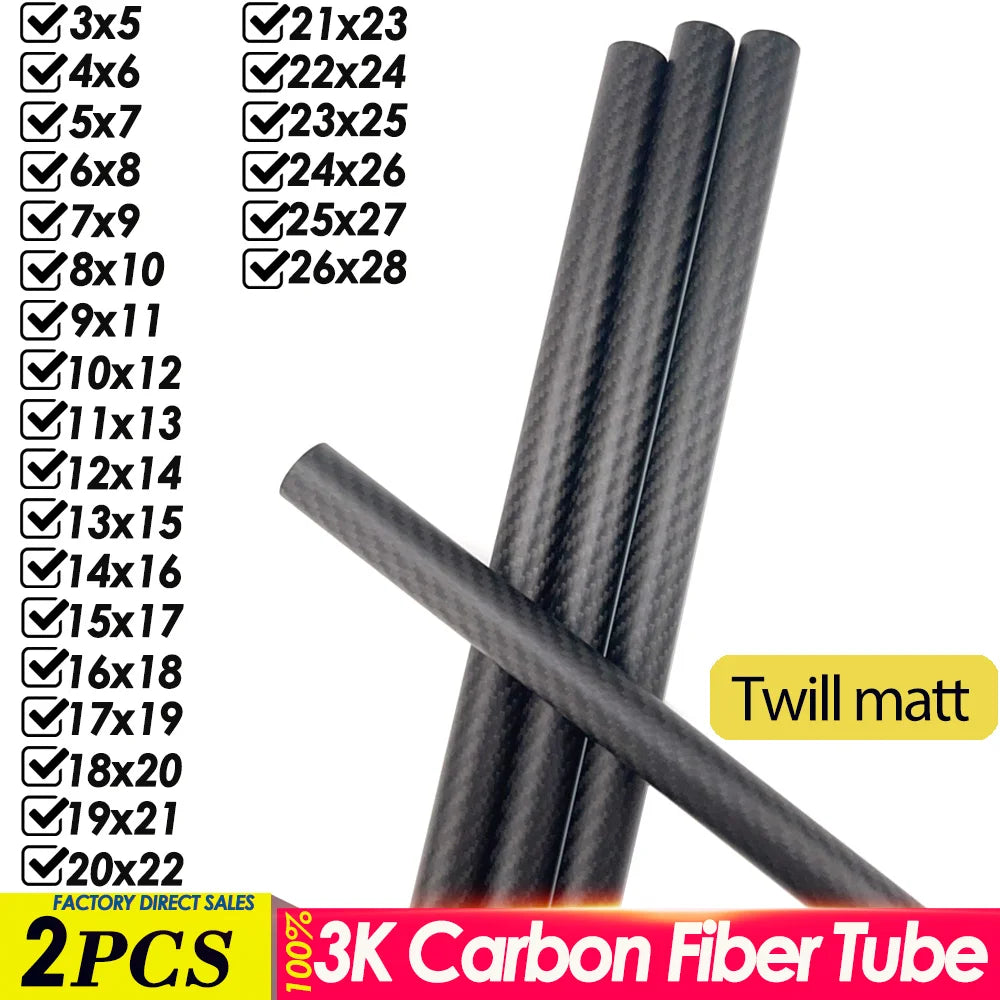 High-quality carbon fiber tubes for RC airplanes or drones, made in Japan with exceptional hardness and durability.