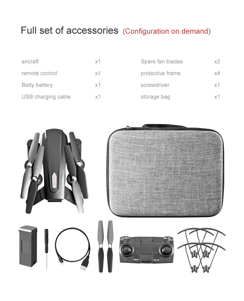 R20 Drone - 2024 New 6K Professional High-definition Camera GPS 5G Aerial Photography 4-axis Aircraft Folding Remote Control Toy 47 R20 Drone, full set of accessories (configuration on demand) aircraft x1