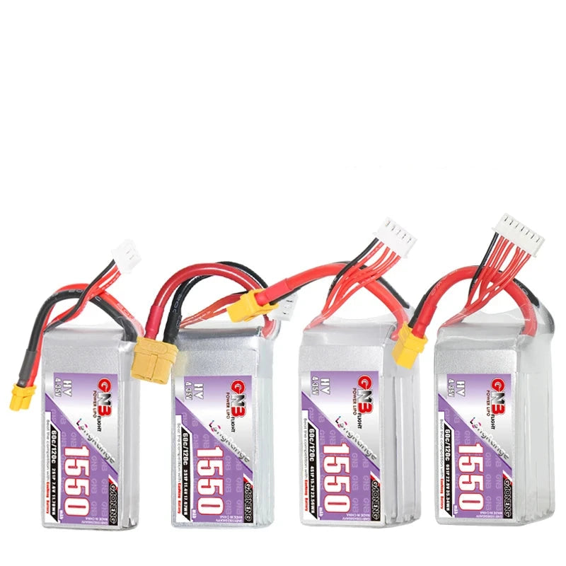 GNB 2S 3S 4S 6S HV 7.6V 11.4V 15.2V 22.8V 1550mAh 60C/120C Lipo Battery for RC Car Truck Buggy FPV Drones Airplane RC Parts