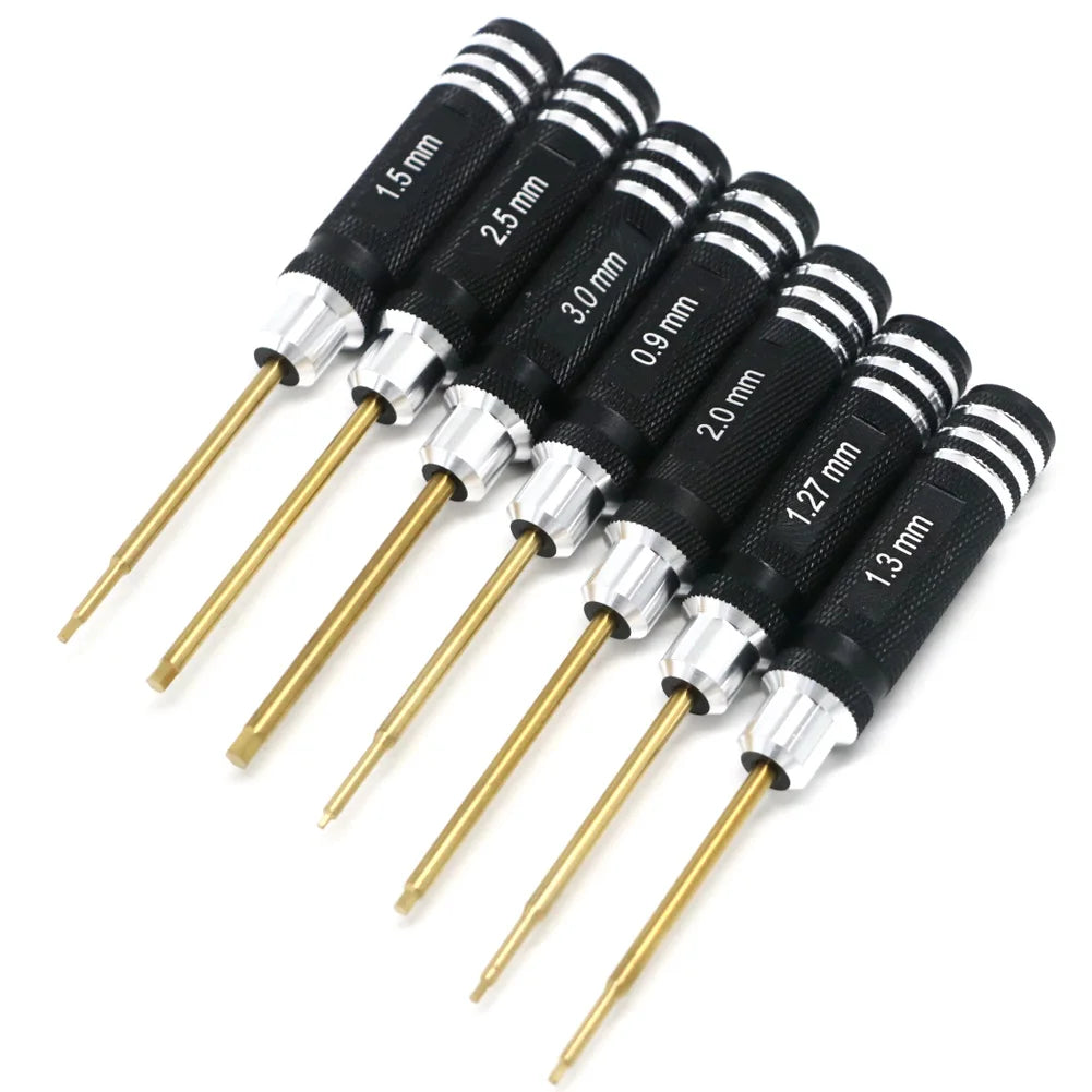 7pcs Titanium Plating Mini Precision Hex Screwdriver Tool Set Allen