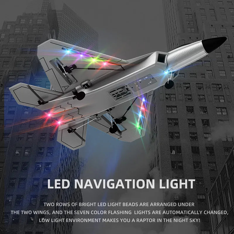 LED Navigation Light: Two rows of bright LED light beads are arranged under the two wings, and the seven-color flashing lights are automatically changed. In low-light environments, it makes you a raptor in the night sky!