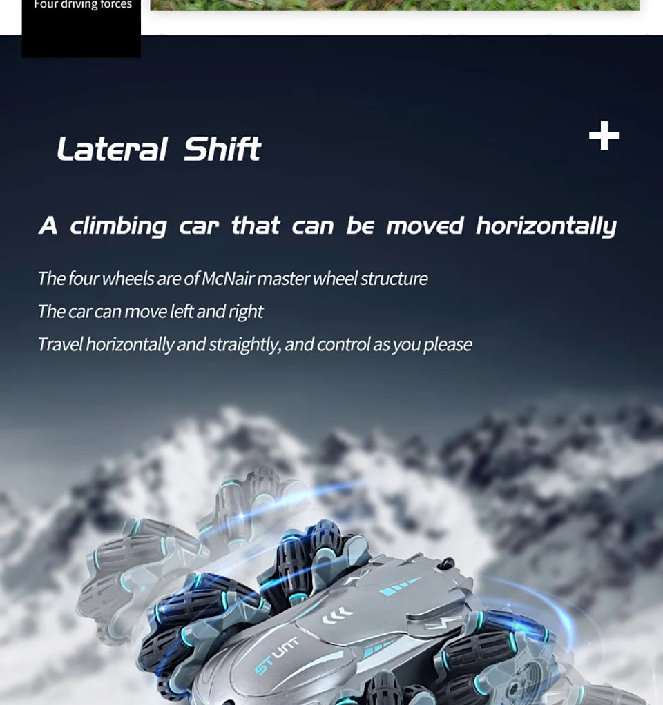 4WD RC Car Drift Stunt Car, four driving torces Lateral Shift A climbing car that can be moved horizontally