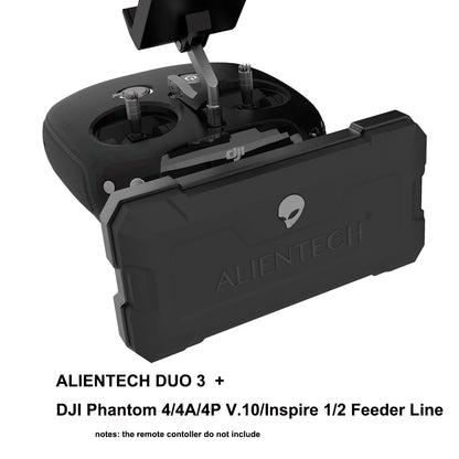 ALIENTECH DUO 3+ enhances DJI drone signals, compatible with Phantom and Inspire series for improved transmission and control.