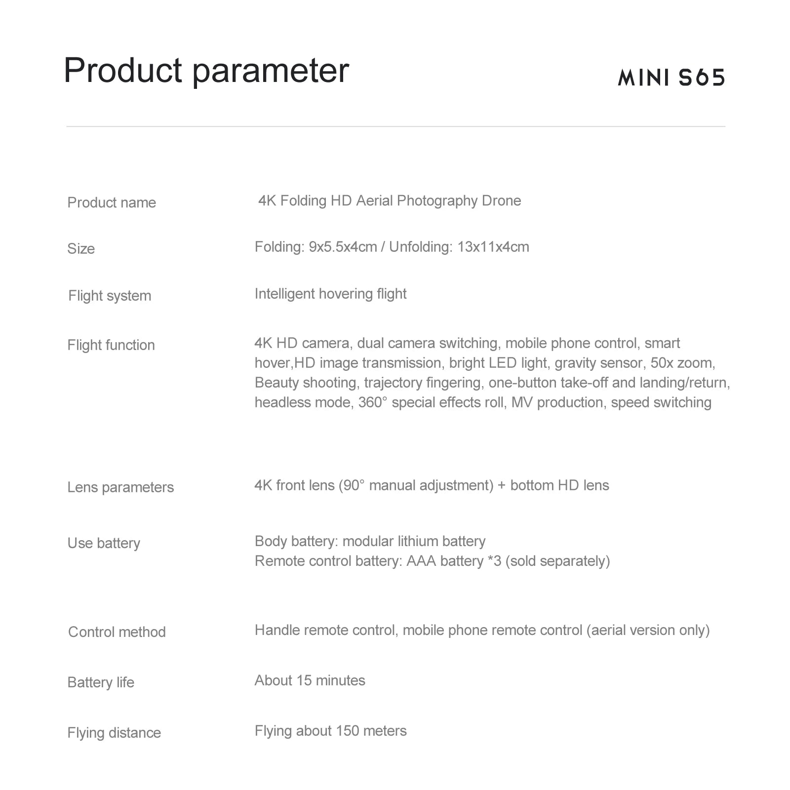 KBDFA S65 4K Mini Drone - HD WIFI FPV 1080P Camera Height Hold RC Foldable Quadcopter Dron Rc Helicopter Drone Gift Toy 48 KBDFA S65 4K Mini Drone, 4k hd camera, dual camera switching; mobile phone control