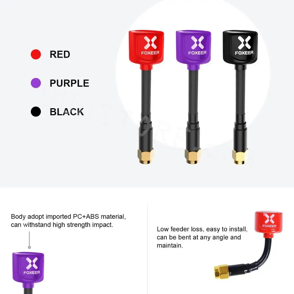 2pcs Foxeer Lollipop 2 5.8G Super Mini FPV Antenna 2.5Dbi RHCP UFL/MMCX for RC FPV Racing Drone Multirotor 9 RED FOXEer FOXeeR PURPLE BLACK Body adopt imported PC