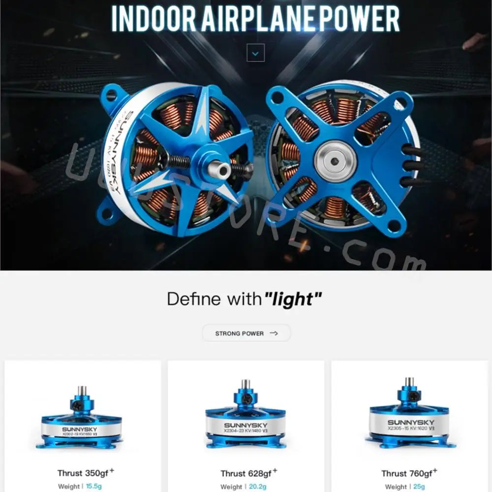 Sunnysky F3P Indoor Power Motor, INDOOR AIRPLANEPOWER Define with "light" STAONG POWER