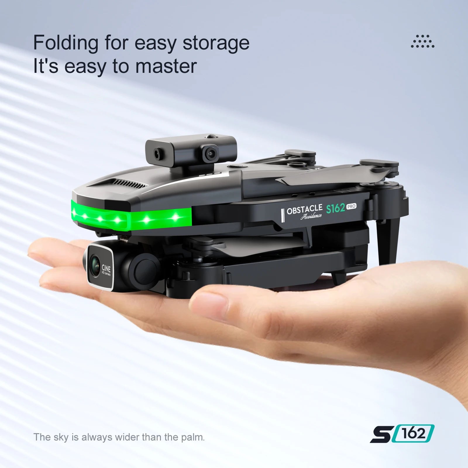 S162 Pro Drone - WIFI FPV With LED Light Bar HD 4K Beauty Shot Camera Height Hold RC Foldable Quadcopter Drones Kid Gift Toys 20 S162 Pro Drone, the sky is always wider than the 5 162 obstacle avoidance de