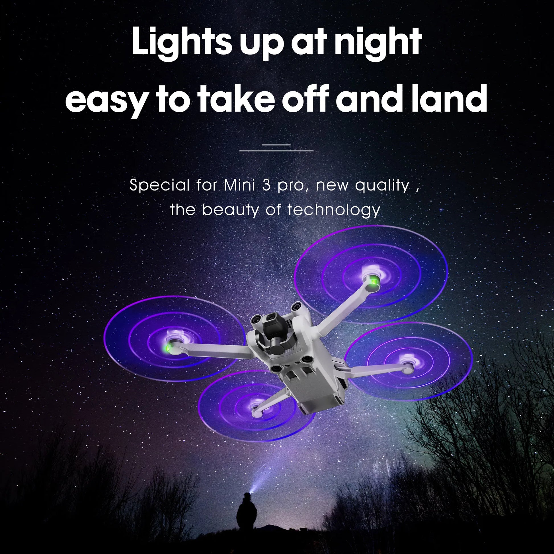 LED Light Flash Propeller, Lights up at night easy to take off and land Special for Mini 3 pro, new quality