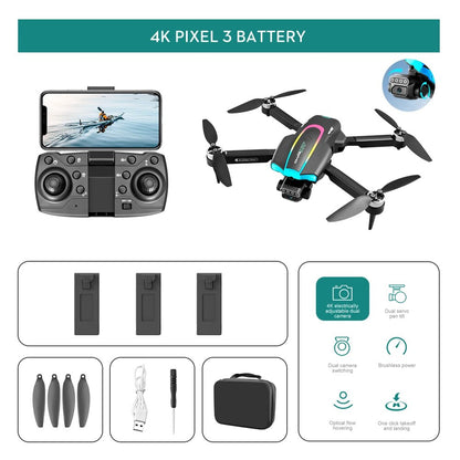 XT105 Drone, 4K PIXEL 3 BATTERY 4K electrcally adjustable dual