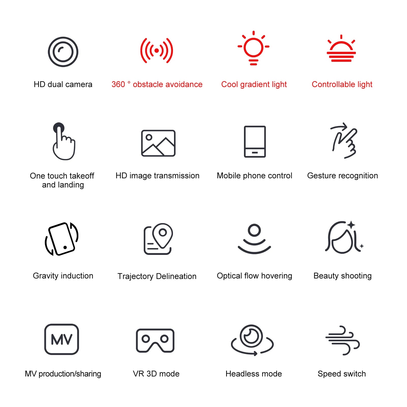 S98 Drone, hd dual camera 360 obstacle avoidance cool gradient light controll