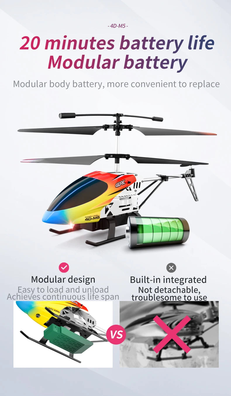 4DRC M5 RC Helicopter, 4D-M5_ 20 minutes battery life Modular body battery, more convenient to replace