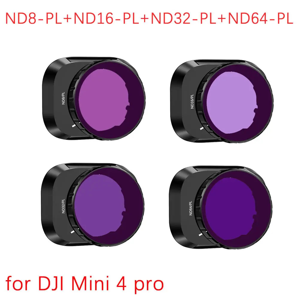 Aluminum Alloy Filter Set for DJI Mini 4 Pro Filter Camera - Optical Glass ND8/16/32/64 CPL Polarizer Nd Filters Accessoires 19 DJI Mini 4 pro comes with ND8-PL +ND16-PL+ND