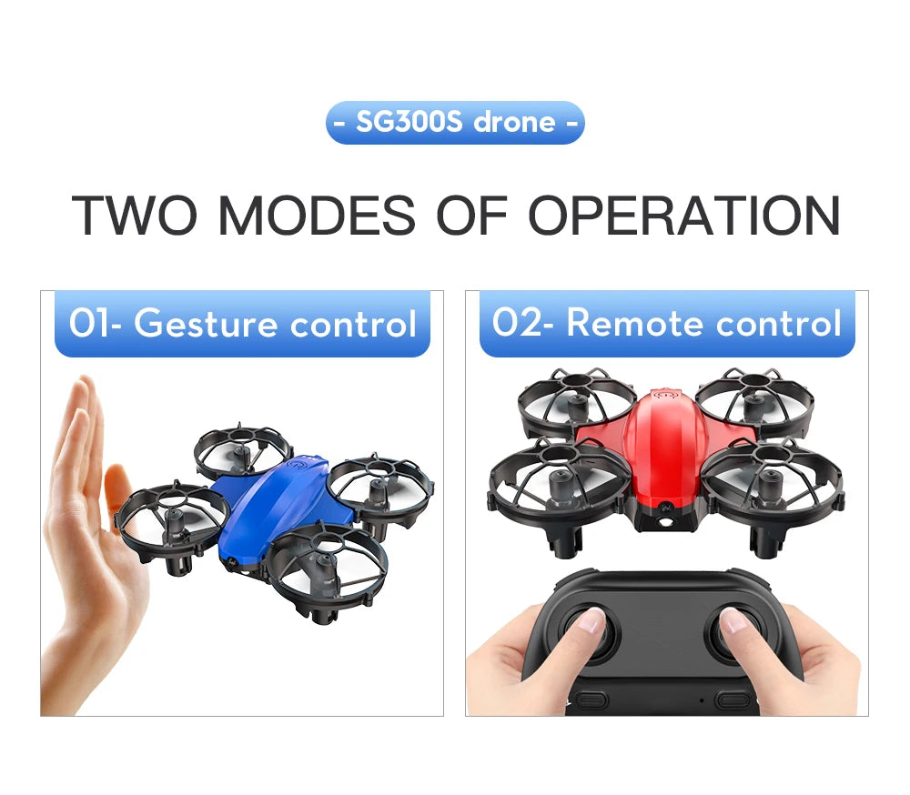 SG300/SG300S Mini Drone - Obstacle Avoidance Portable Dazzling Light Cool Remote Control Fancy Drone RC Toy for New Year Quadcopter 31 sg3oos drone two modes of operation 01-