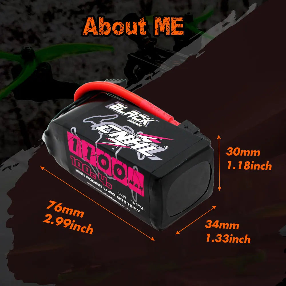 CNHL RC 2S 4S 5S 6S Lipo Battery for FPV Drone, ME 3Omm 1.18inch 34mm 1.33inch ELTER Tolo 