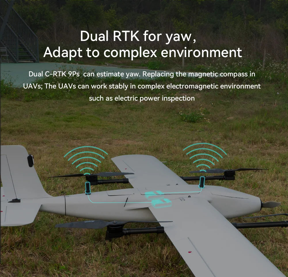 CUAV Dual RTK 9Ps For Yaw GPS, dual C-RTK 9Ps can estimate yaw in complex electromagnetic environment