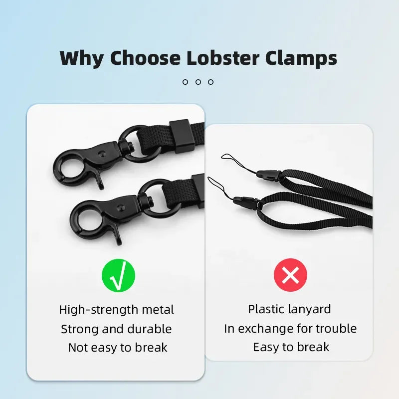 Lobster Clamps High-strength metal Plastic lanyard Strong and durable