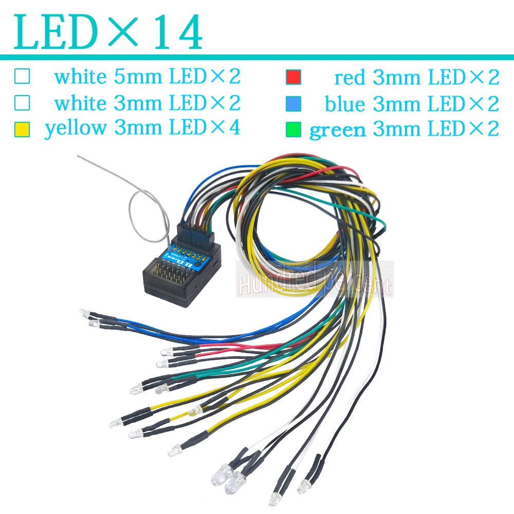 Flyueace T-6819C - 7CH 2.4GHZ 4.2-10V Radio Control System Transmitter With Receiver For RC Car Boat Tank Truck Toy Linkage lights 18 Flyueace T-6819C, LEDX4 green 3mm LEDX2 Humidity 3mm . LEDX1
