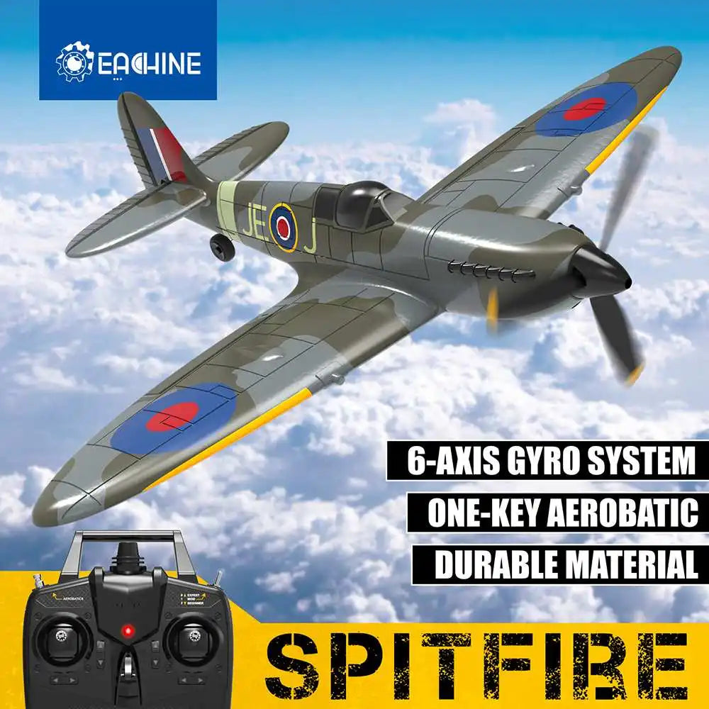 Eachine Spitfire RC Airplane, 'EATHHINE f 6-AXIS GYRO SYSTEM ONE