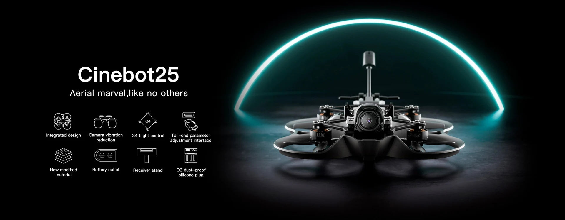 GEPRC Cinebot25 S HD O3 2.5inch FPV, Cinebot25 Aerial marvel,like no others G4 Integrated design Camera vibration G