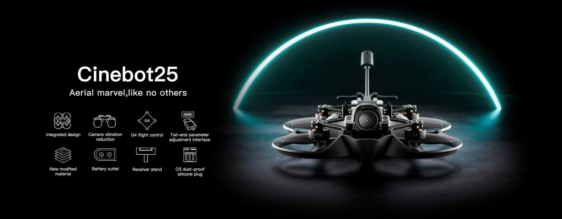 GEPRC Cinebot25 S HD Wasp FPV Drone, Cinebot25 Aerial marvel,like no others G4 Integrated design Camera vibration G