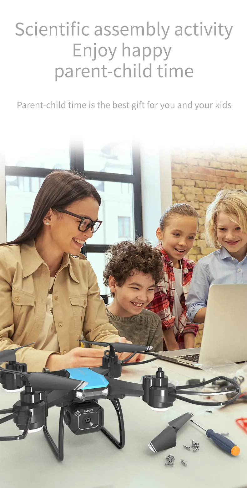 JJRC H108 DIY Assembly RC Drone - 360 Degree Flip Kids Photography Remote Control Aircraft with 4K Dual Camera Quadcopter Toy 31 JJRC H108 DIY Assembly RC Drone, : scientific assembly activity enjoy happy parent-child time .