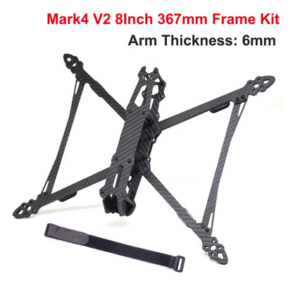 RCDrone Mark4 V2, Introduces a carbon fiber FPV frame kit with adjustable arm lengths.