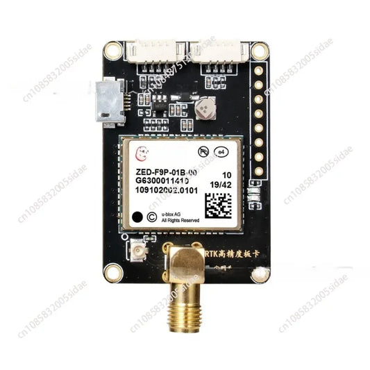 ZED-F9P-01B GNSS development board with USB-C port, dual GH 6-pin headers, and SMA antenna connector