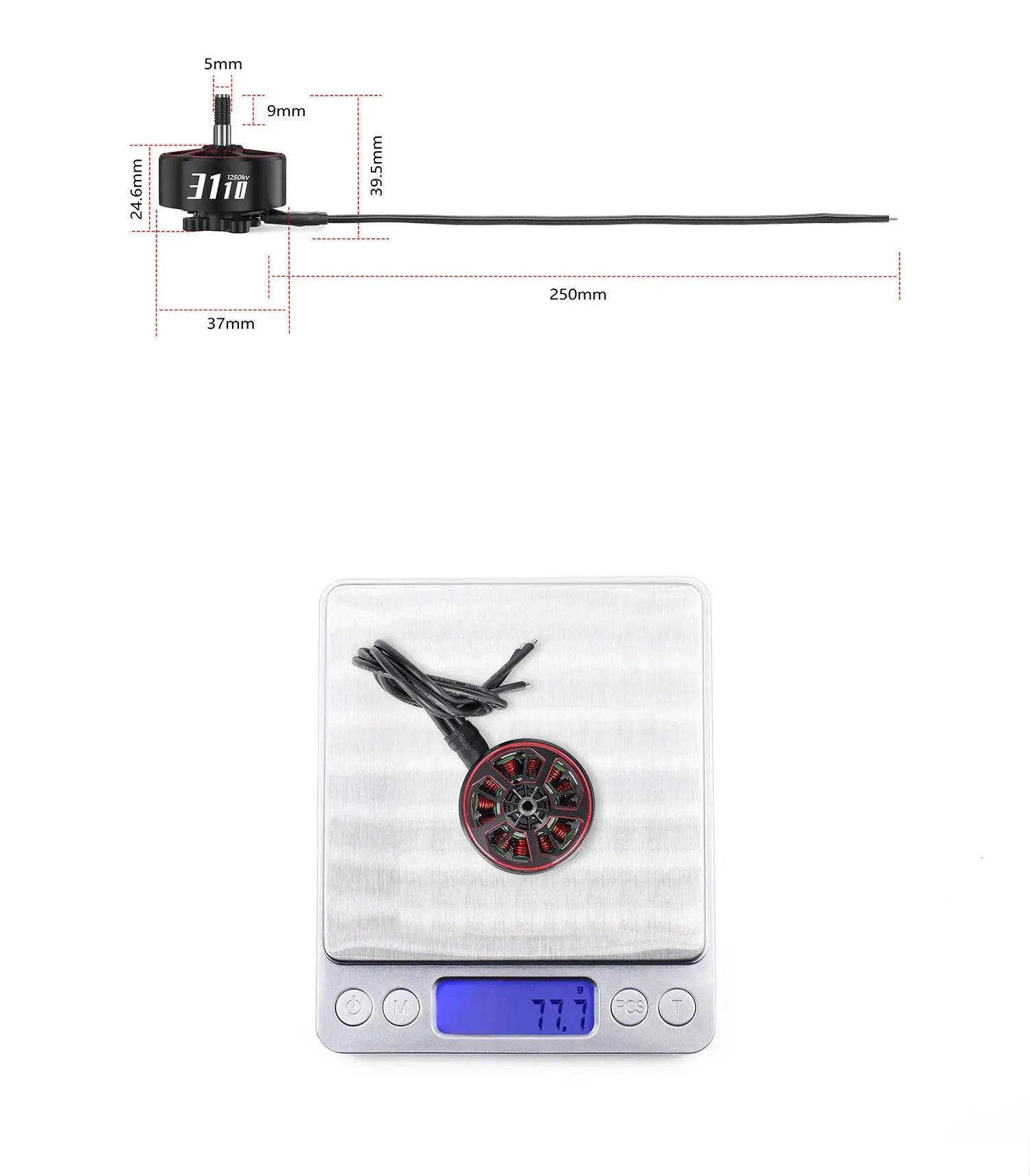 GEPRC SPEEDX2 3110 900KV/1250KV Motor - Suitable 8-10 Inch Long Range FPV Racing Brushless Motor RC Drone Quadcopter Spare Parts 20 GEPRC SPEEDX2 3110 900KV/1250KV Motor, the overall black system is matched with red secondary oxidation borders . the overall system