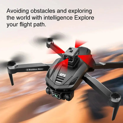 V168 Pro Max GPS Drone, Exploring the world with intelligence using a brushless motor GPS drone for obstacle avoidance and navigation.