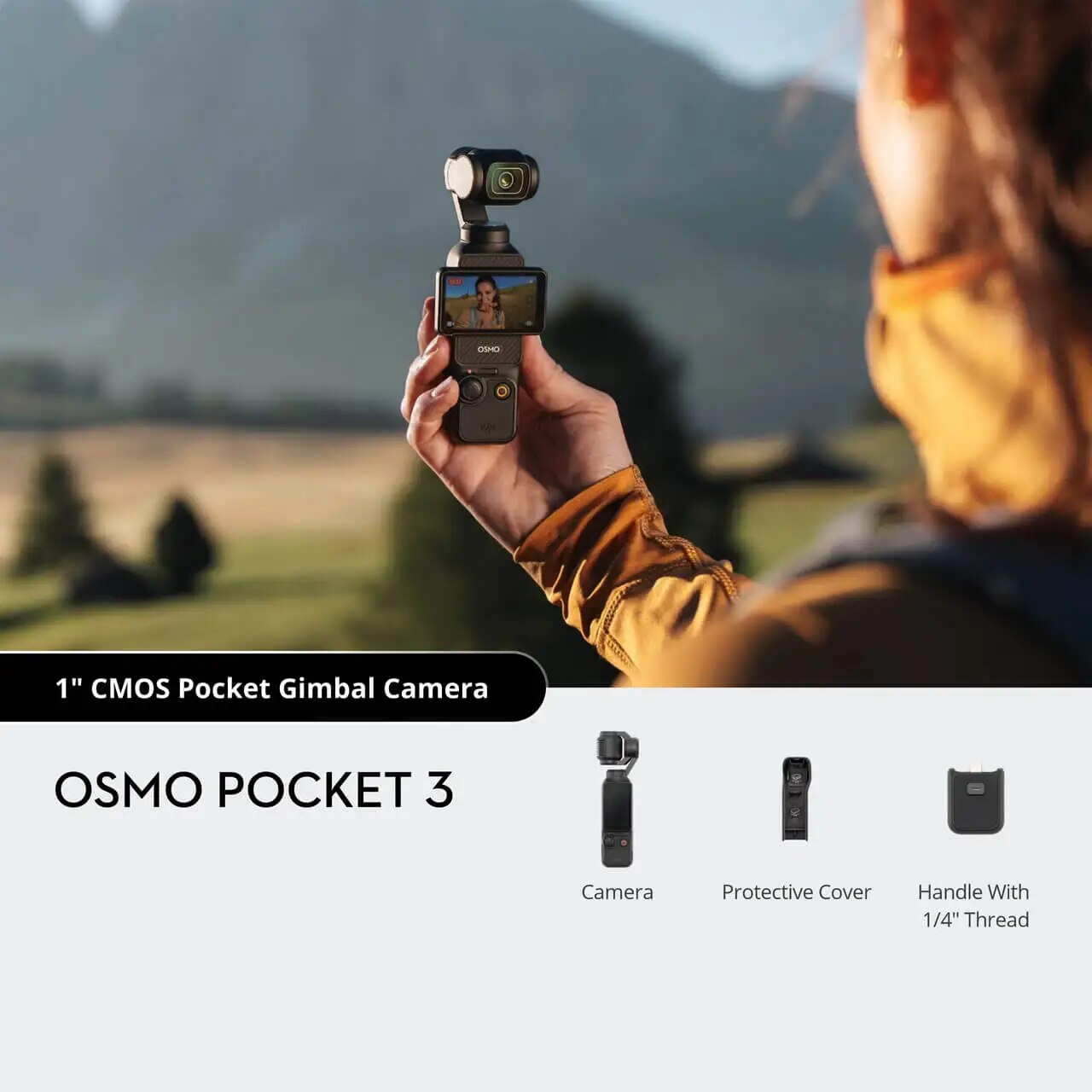 DJI Osmo Pocket 3, Pocket Gimbal Camera OSMO POCKET 3 Camera Protective Cover Handle With 1/4