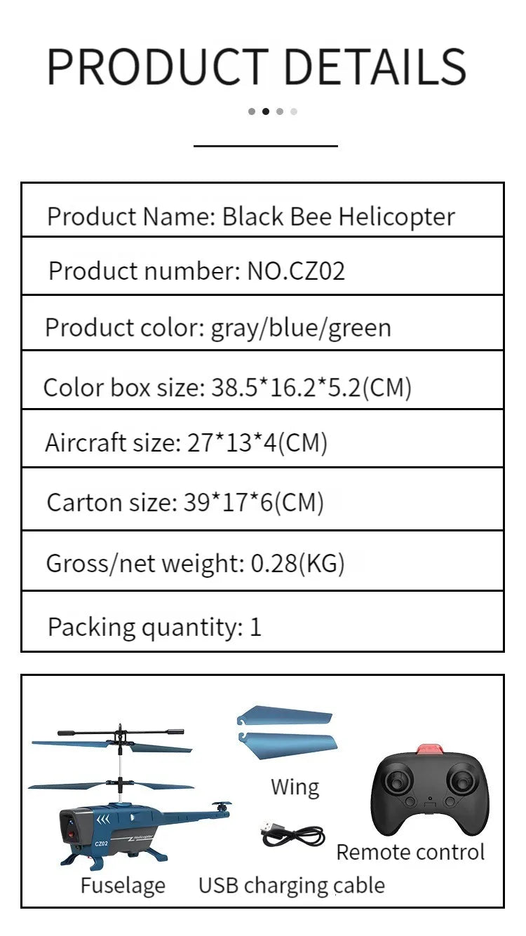 CX068 RC Helicopter, Black Bee Helicopter product number: NO.CZO2 Aircraft size: 27