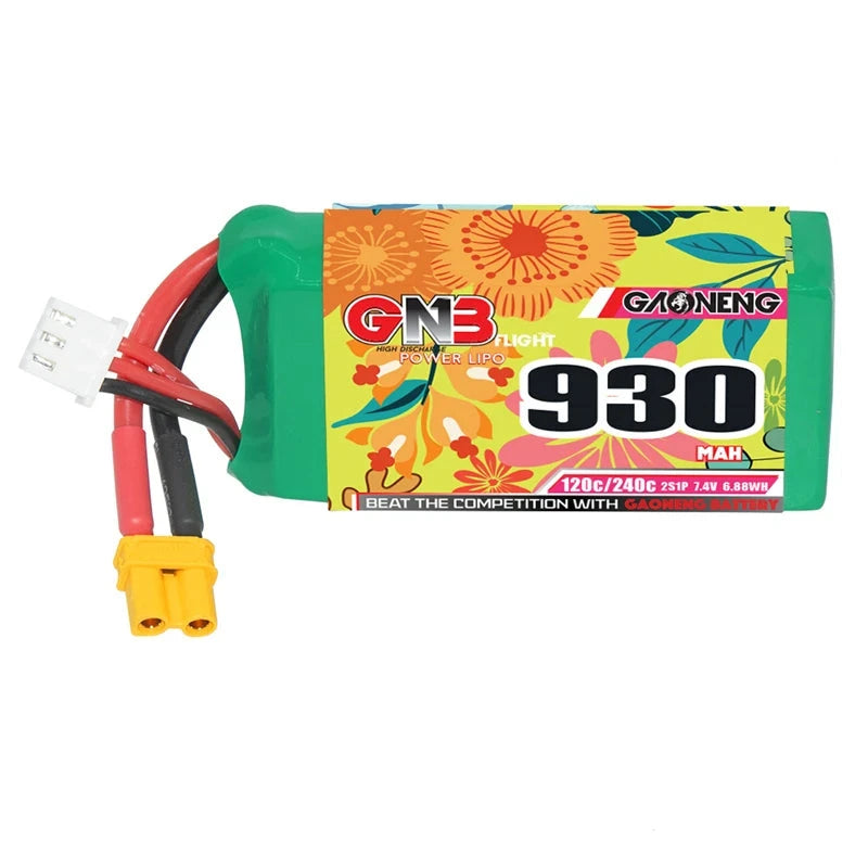 GaoNeng GNB 2S/3S/4S/6S 930mAh 120C/240C Lipo акумулятор для FPV Drone з акумулятором XT30 Plug