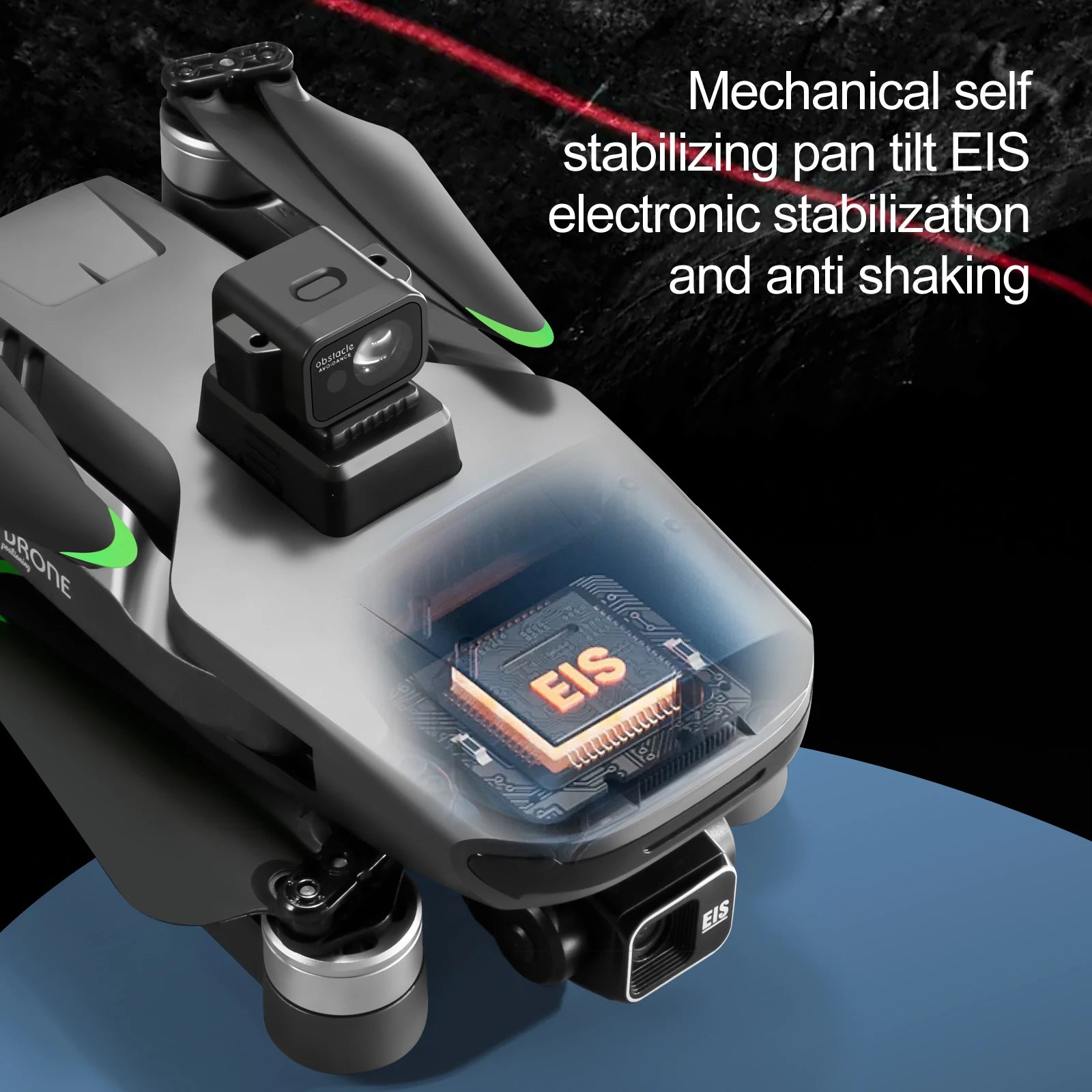 S155 Drone, Mechanical self stabilizing pan tilt EIS electronic stabilization and anti shaking op '